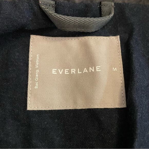 EVERLANE The Waxed Cotton Jacket Slate Gray Utility Pockets Zip Front Medium NEW - Picture 6 of 8